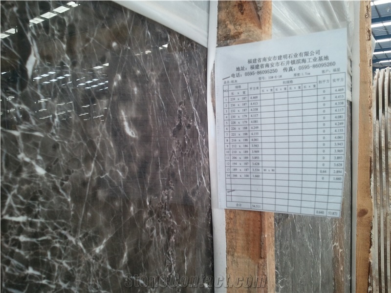 Imperial Grey Marble Slab, China Grey Marble