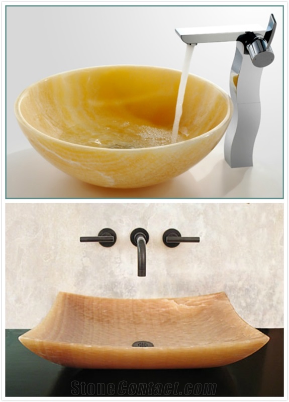 Onyx Stone Sink, Yellow Onyx Sink