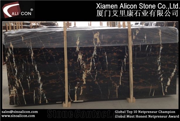 Afgan Black and Gold Marble