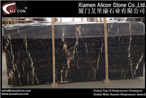 Afgan Black and Gold Marble