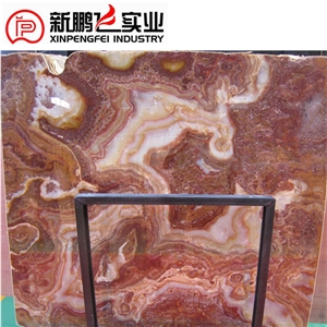 Red Multicolor Onyx Slab