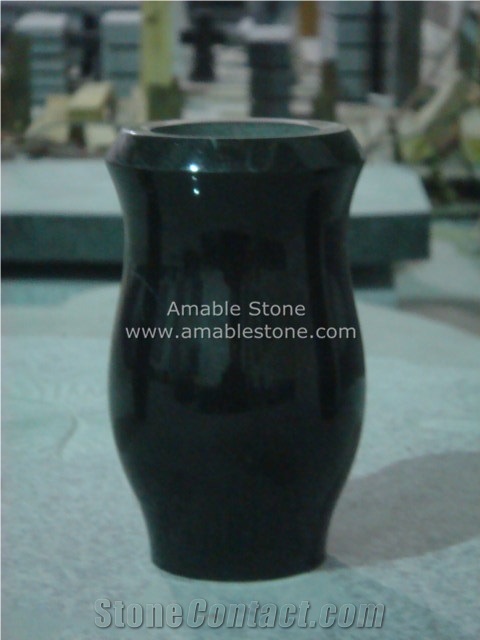 Absolute Black Granite Vase