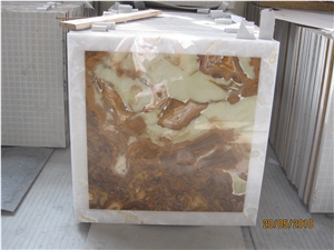 Onyx Laminated Stone Tiles with Ceramic Backlit