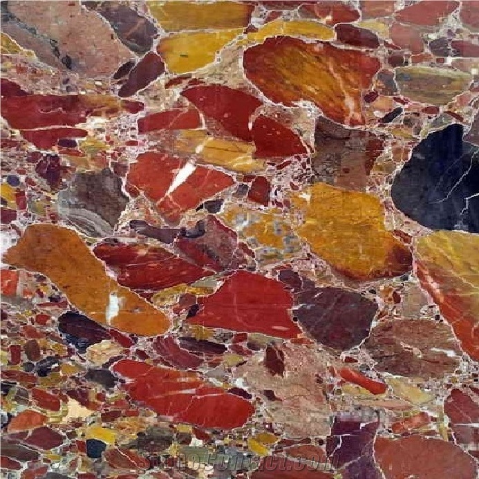 Red Konglomera Marble, Conglomerate Marble Tiles