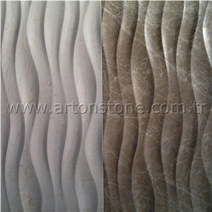 3D Marble Stone for Walling, Beige Marble Walling