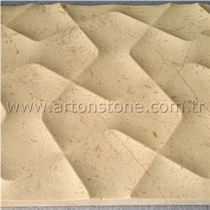Beige Marble 3d Cnc Wall Panel