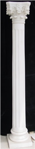 Corinthian Style Pillar, White Marble Column