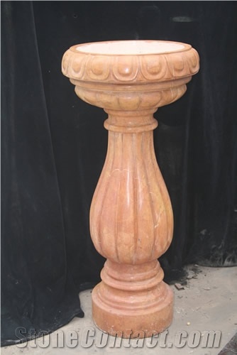 Sunset Red Marble Column