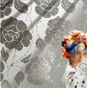 Glass Mosaic Pattern Wall Tile Decorative