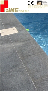 Swimming Pool Tile, Black Pearl Basalt, Pearl Black Basalt Pool Coping