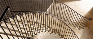 Breccia Sarda Staircase, Breccia Sarda Beige Limestone Staircase