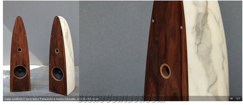 Speakers In Calacatta Marble Calacatta White Marble Home Decor From Italy Stonecontact Com