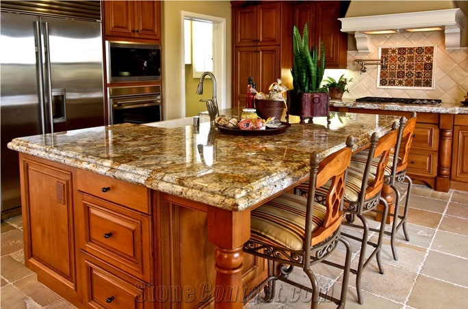 Delicatus Gold Yellow Granite Kitchen Countertops