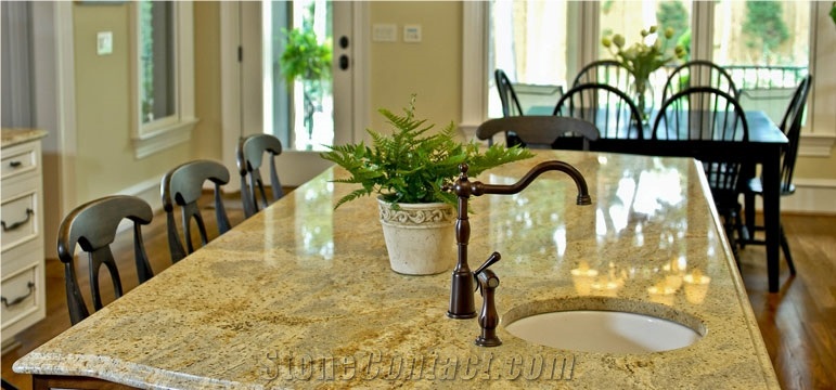 Juparana Delicatus Granite Counter Top, Delicatus Yellow Granite Kitchen Countertops