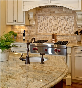 Kitchen Countertop in Golden Beach Granite, Golden Beach Yellow Granite Kitchen Countertops