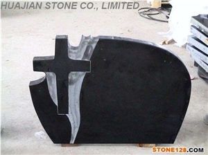 SHANGDONG BLACK Granite Cross Tombstone