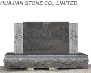 Dark Grey Upright Monument, Dark Grey Granite Upright Monuments