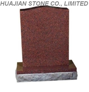 Granite Upright Headstone, Red Granite Headstone