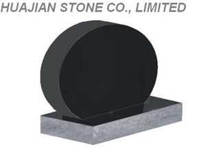 Oval Black Tombstone, Sh ,ong Black Granite Tombstone