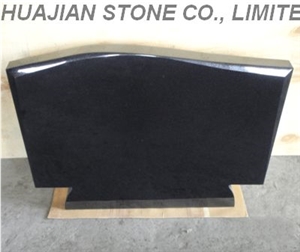 Serp Top Black Headstone, Shanxi Black Granite Headstone