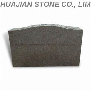 Serp Top Granite Headstone, Grey Granite Headstone