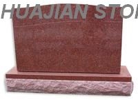 Serp Top Tombstone, Multicolor Red Granite Tombstone