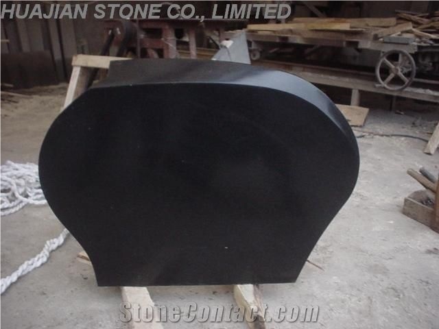 Simple Upright Black Headstone,SHANGDONG BLACK Granite Headstone