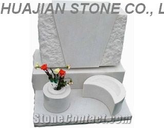 Simple Upright Headstone, Grey Granite Headstone
