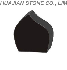 Tear Drop Headstone, Shanxi Black Granite Headstone