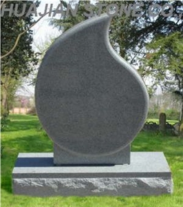 Tear Drop Tombstone, Material Grey Granite Tombstone