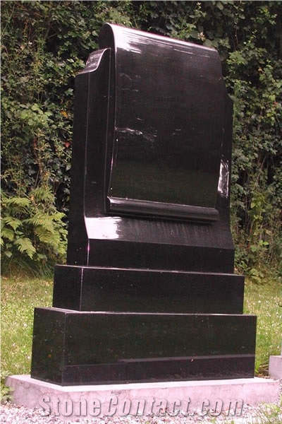 Upright Black Monument, Black Granite Monument