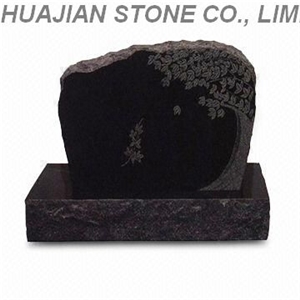 shandong black Granite Upright Tombstone