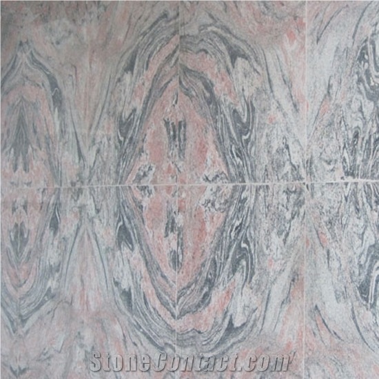 Multicolor Red Granite Inlay Pattern