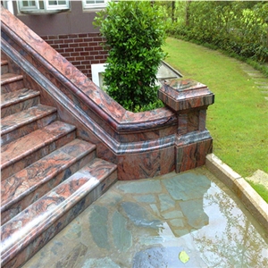 Multicolor Red Granite Stairs