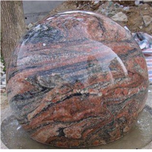 Multicolor Red Granite Stone Ball