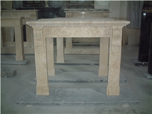 Beige Marble Fireplace