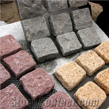 Granite Mesh Paver Cube Stone, Cobble Stone