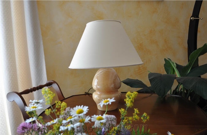 Onyx Lamp, Gold Pakistan Yellow Onyx Home Decor