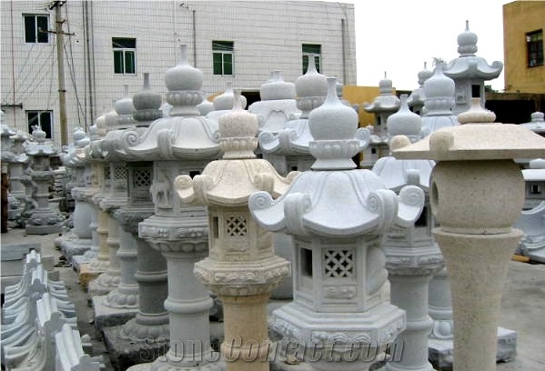 Chinese Granite Lanterns, White Granite Lanterns