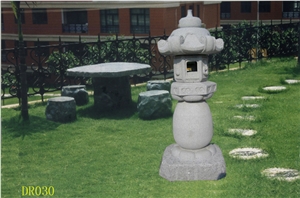 Garden Granite Stone Lantern, Grey Granite Lantern