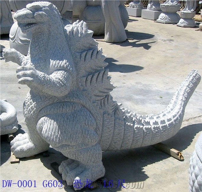 Granite Animal Sculpture Stone, Grey Granite Animal Sculpture
