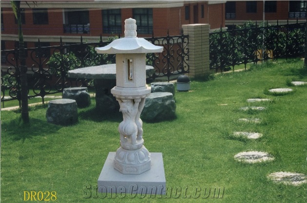 Granite Chinese Stone Lantern, White Granite Lantern