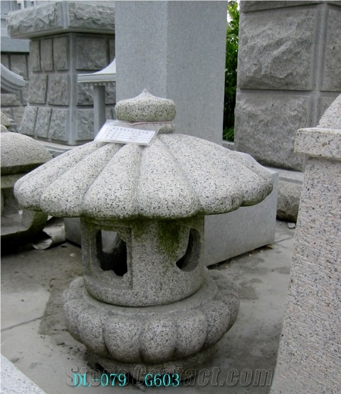 Granite Chinese Stone Lanterns, Grey Granite Lanterns