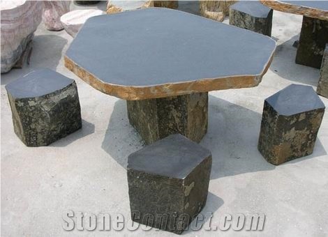 Granite Stone Table Bench Chairs