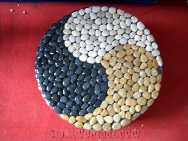 Natural Round Pebble Mat