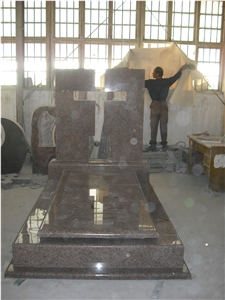 Brown Granite Tombstone
