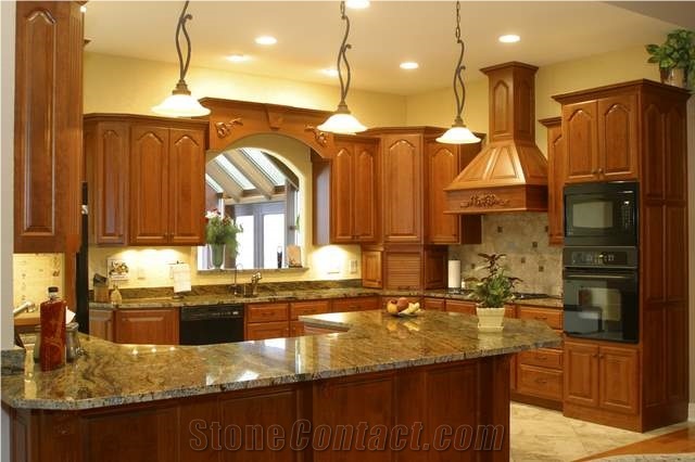 Granite Counters, Kashmir Gold Yellow Granite Kitchen Countertops