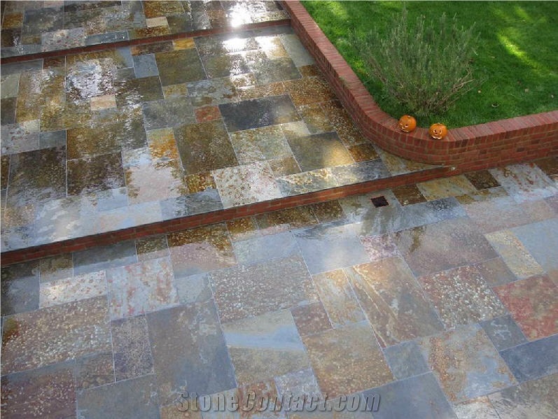 Multicolor Slate Pavement, Brazilian Rust Slate Pavement