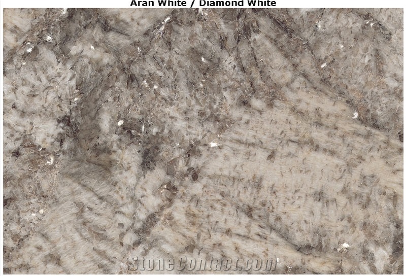 Aran White Slabs, Diamond White, Aran White Granite Slabs