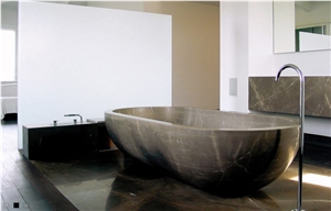 Bronzetto Amani Bath Tub, Bronze Armani Brown Marble Bath Tub